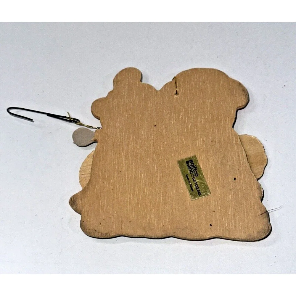 Vintage Wooden Giftco Inc Wooden 3D Ornament Boy/Girl Noel‎